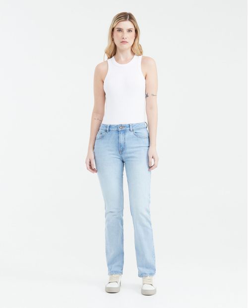 Jean Super High Rise Boot Cut Azul Claro Lavado Vintage para Mujer