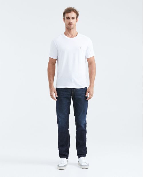 Jean Straight Fit Tiro Medio Boot Cut Azul Ultra Oscuro con Resina para Hombre