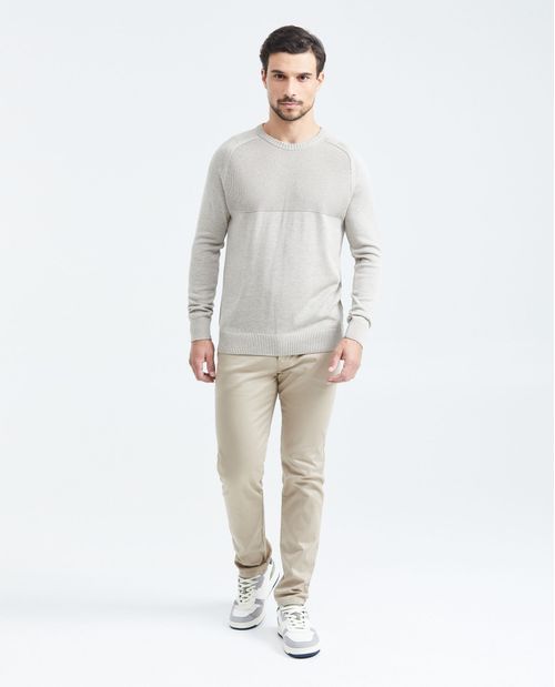 Suéter Tejido con Cuello Redondo para Hombre