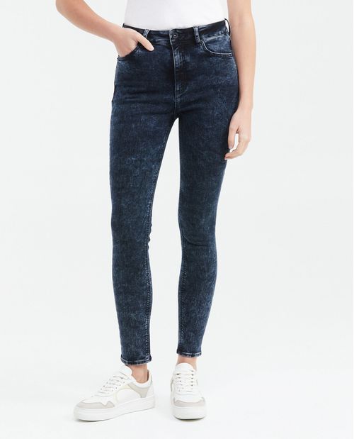 Jean Super High Rise Bota Slim Azul Oscuro para Mujer