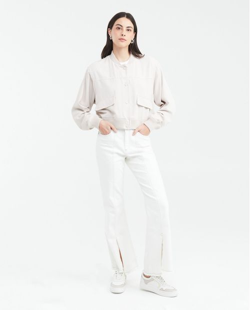 Chaqueta Tipo Bomber Silueta Boxy para Mujer
