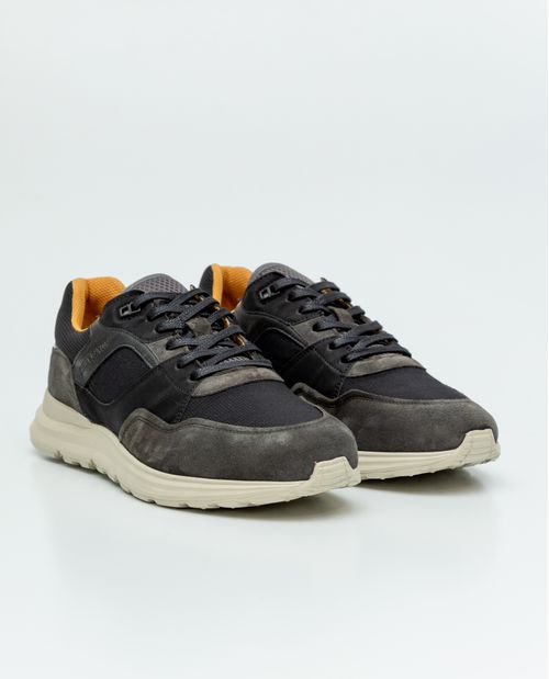 Tenis Tipo Runner en Textil y Cuero para Hombre