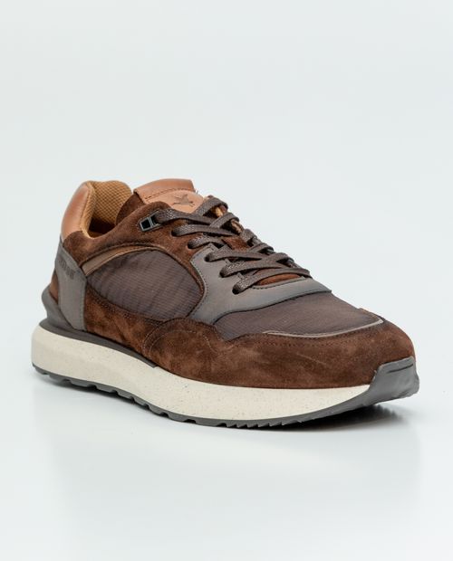 Tenis Tipo Runner en Textil y Cuero para Hombre