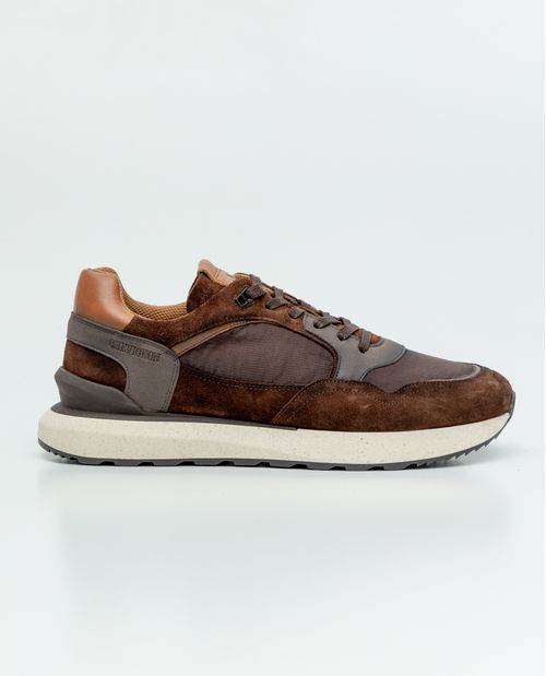 Tenis Tipo Runner en Textil y Cuero para Hombre