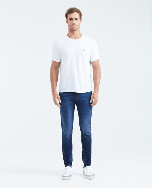 Jean Súper Slim Fit Tiro Bajo Bota Super Slim Azul Ultra Oscuro para Hombre