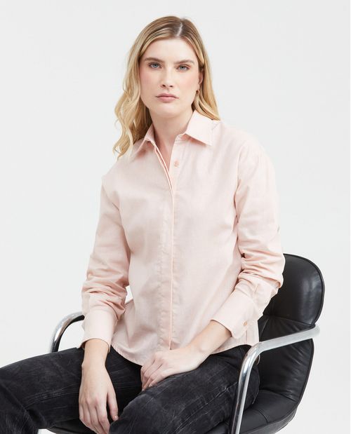 Camisa en Lino y Algodón para Mujer