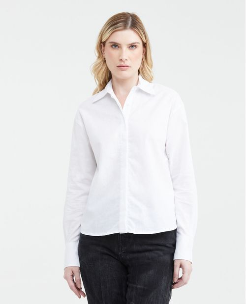 Camisa en Lino y Algodón para Mujer