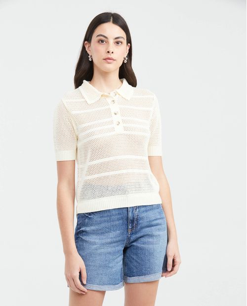 Camiseta Polo Tejida para Mujer