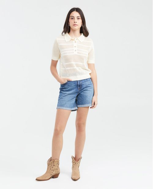 Camiseta Polo Tejida para Mujer