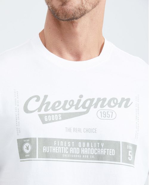 Camiseta Classic Fit Estampada Cuello Redondo para Hombre