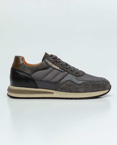 Tenis Tipo Runner en Textil y Cuero para Hombre