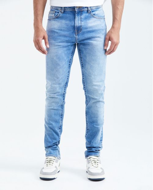 Jean Slim Fit Tiro Medio Bota Slim Azul Claro para Hombre