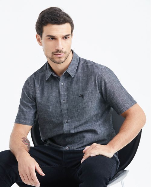 Camisa Classic Fit Manga Corta en Algodón para Hombre