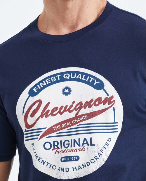 Camiseta Slim Fit Estampada Cuello Redondo para Hombre