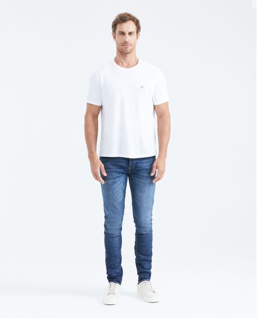 Jean Súper Slim Fit Tiro Bajo Bota Super Slim Azul Oscuro para Hombre