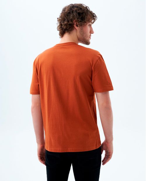 Camiseta manga corta estampada en frente para hombre