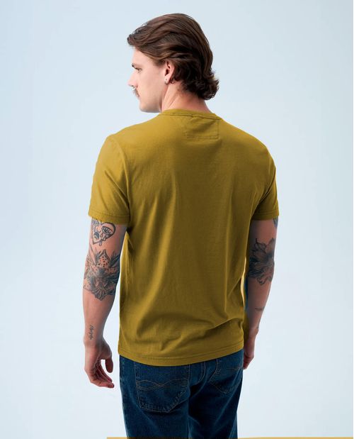 Camiseta manga corta estampada en frente para hombre
