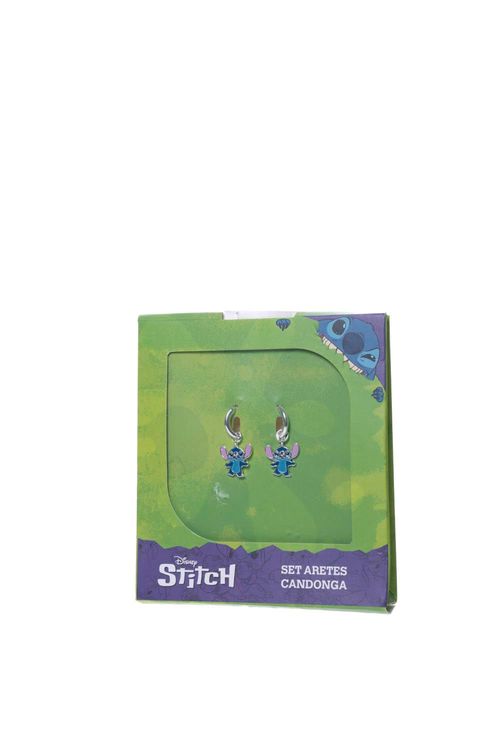 Candongas con baño en plata con diseño de stitch