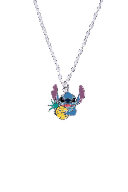 Collar con baño en plata con diseño de stitch