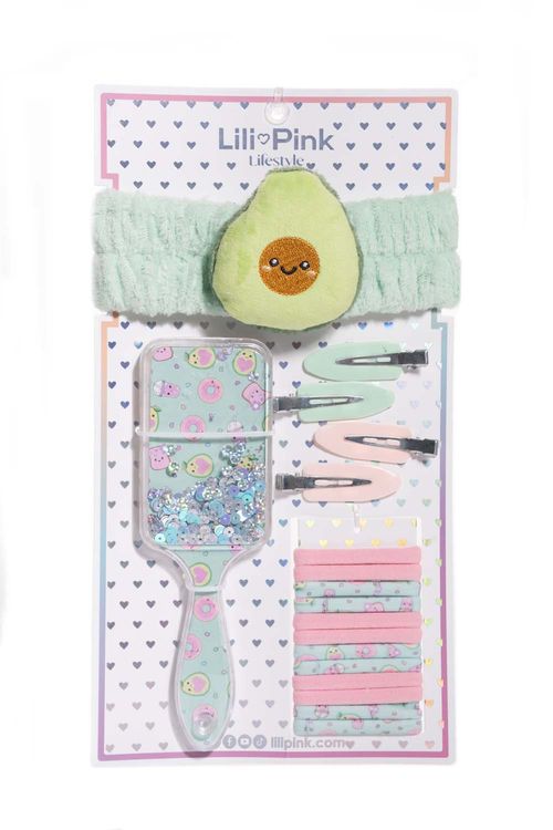 Set cabello teens (cepillo, hebillas, balaca)