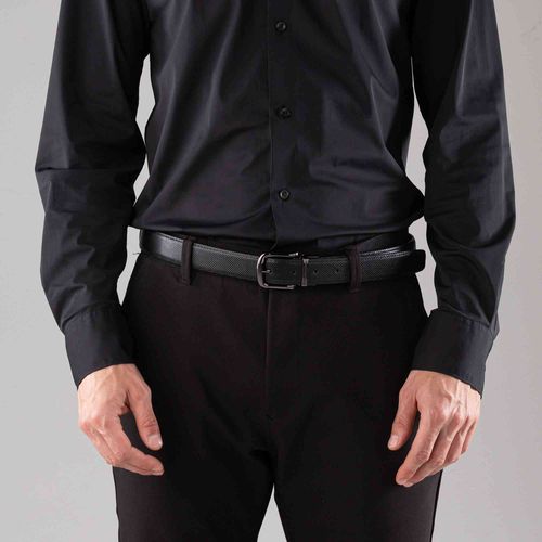 Cinturón casual Salvador negro borgoña