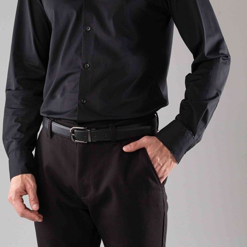 Cinturón casual Salvador negro borgoña