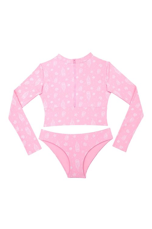 Vestido de baño manga larga en microfibra