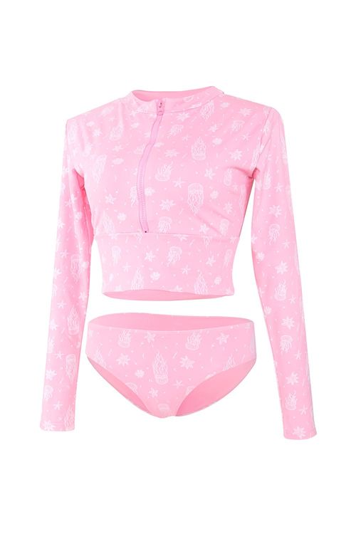 Vestido de baño manga larga en microfibra