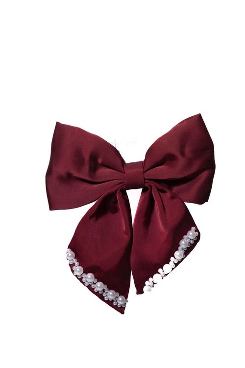Hebilla con diseño de moño con perlas