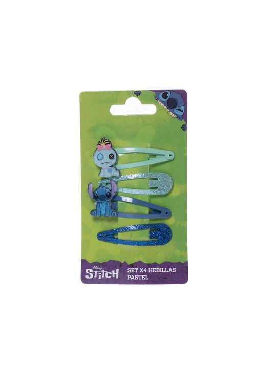Set de hebillas x4 unidades diseño de stitch
