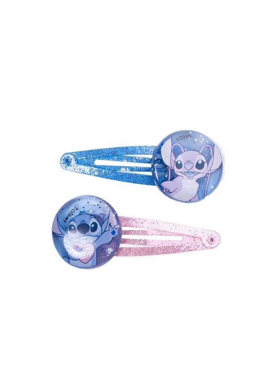 Set de hebillas x2 unidades diseño de stitch con brillantes