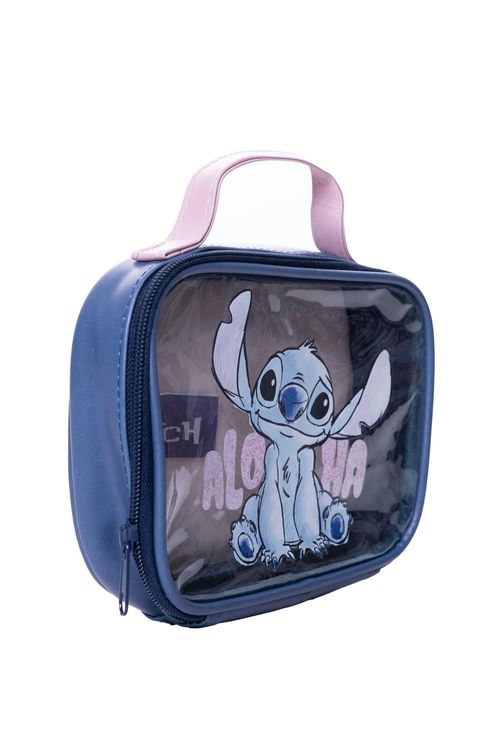 Cosmetiquera traslúcida diseño de stitch