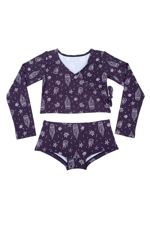 Vestido de baño manga larga para niña