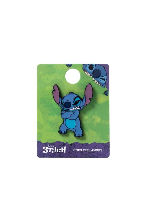 Pin con diseño de stitch enojado