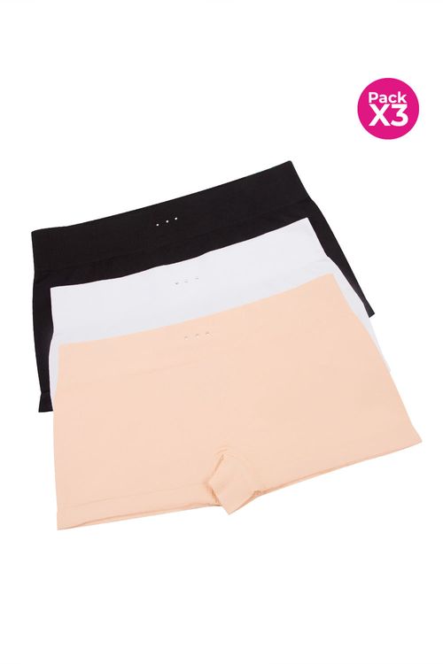 Panty bóxer en algodón seamless paquete x3