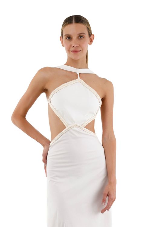 Vestido Largo Lorde Marfil
