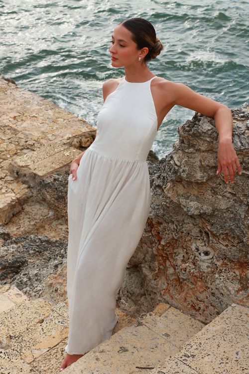 Vestido Largo Anaira Marfil