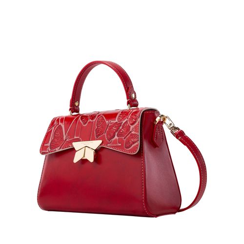 Bolso de mano Alma rojo cruz Mariposas