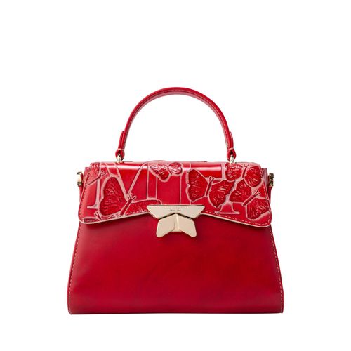 Bolso de mano Alma rojo cruz Mariposas