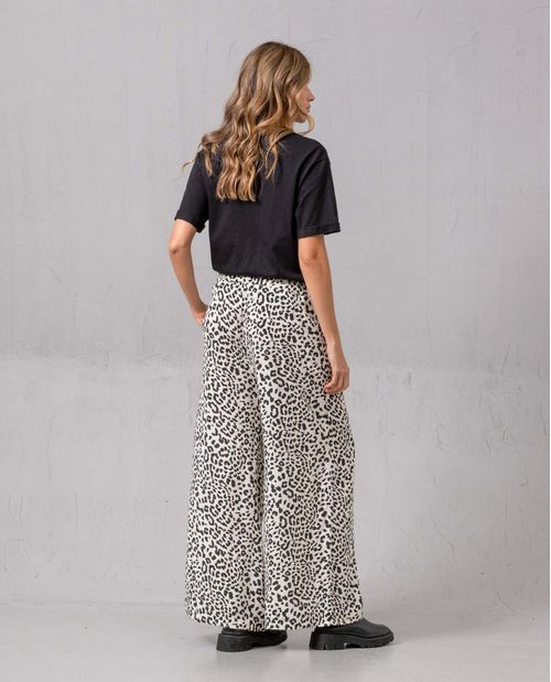 Pantalón Palazzo animal print para mujer