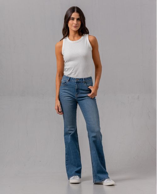 Jean Flare tono oscuro para mujer