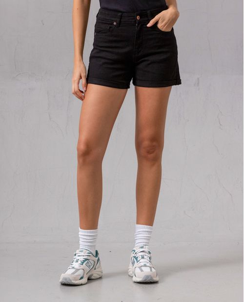 Short licrado con guardapolvo en ruedo para mujer