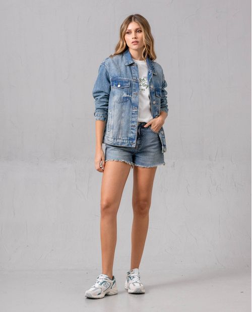 Chaqueta Trucker rígida 100% para mujer