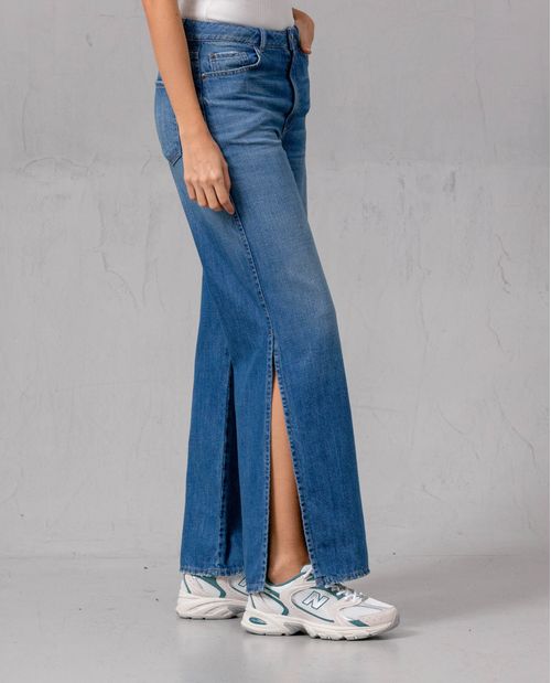 Jean Wide Leg con aberturas en bota para mujer