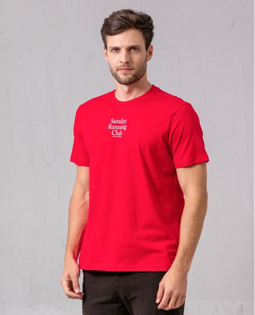 Camiseta cuello redondo estampada para hombre
