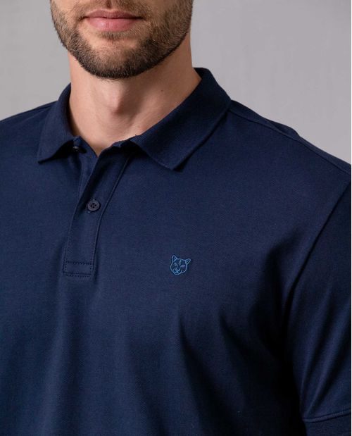 Polo con aplique de puma en punto corazón para hombre