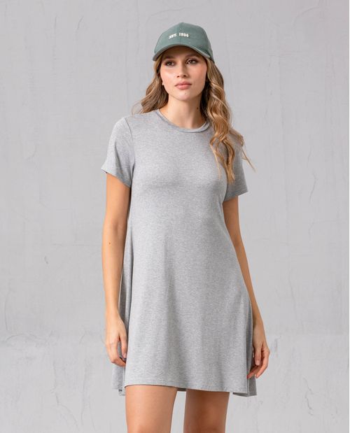 Vestido corto licrado acampanado para mujer