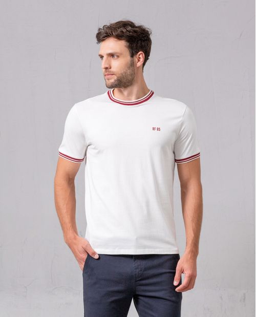 Camiseta con cuello y puños en contraste para hombre